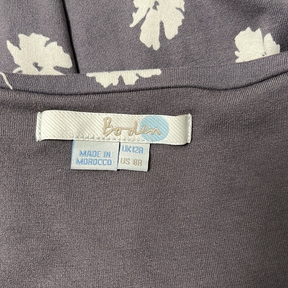 Boden St Lucia Grey Floral Jersey Halter Dress - Picture 6 of 8